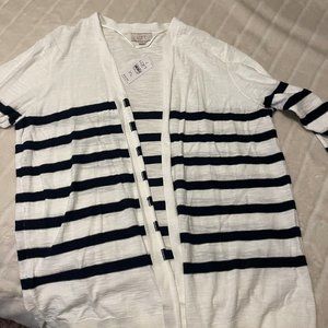 Loft Outlet Navy Striped Flyaway Cardigan - NWT
